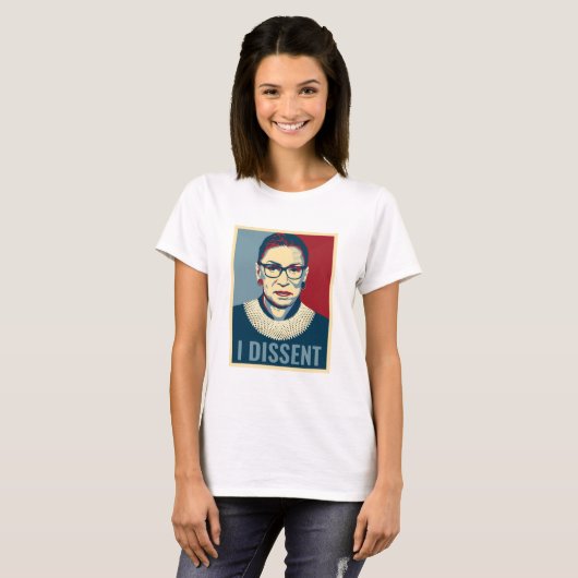 Ruth Bader Ginsburg I Dissent Pop-Art Dames T-shirt (Voorkant volledig)