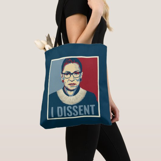 Ruth Bader Ginsburg I Dissent Pop-Art Tote Bag (Dichtbij)