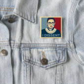 Ruth Bader Ginsburg I Dissent Pop-Art Vierkante Button 5,1 Cm (In situ)