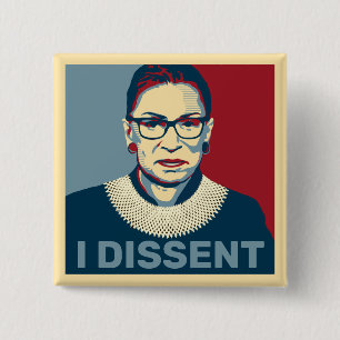 Ruth Bader Ginsburg I Dissent Pop-Art Vierkante Button 5,1 Cm