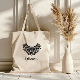 Ruth Bader Ginsburg I Dissent RBG Collar Tote Bag
