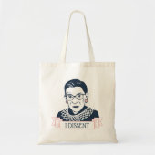 Ruth Bader Ginsburg "I Dissent" Tote Bag (Voorkant)