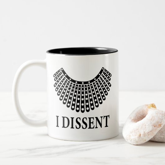 Ruth Bader Ginsburg "I Dissent" Tweekleurige Koffiemok (Met donut)