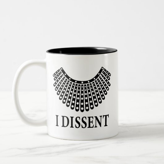 Ruth Bader Ginsburg "I Dissent" Tweekleurige Koffiemok (Links)