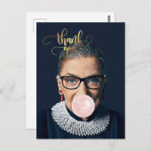 Ruth Bader Ginsburg Kauwgom blazen dank je Briefkaart (Voorkant / Achterkant)