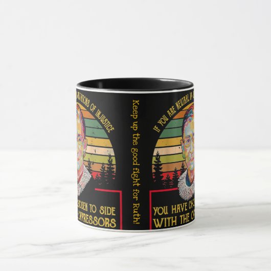 Ruth Bader Ginsburg Keep Up The Good Fight - RBG Mok (Midden)