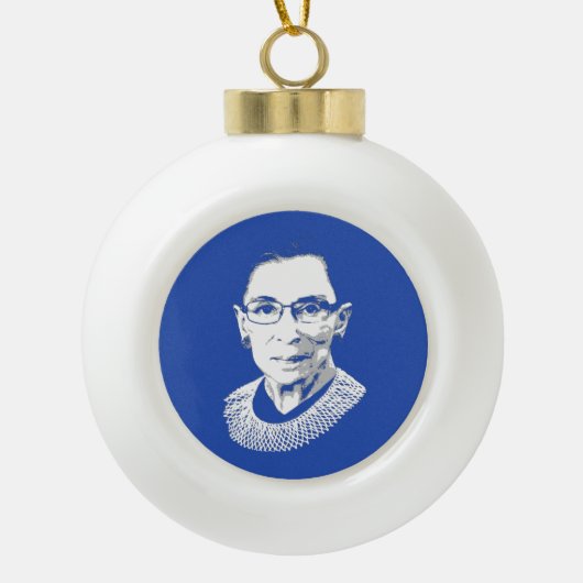 RUTH BADER GINSBURG KERAMISCHE BAL ORNAMENT (Voorkant)