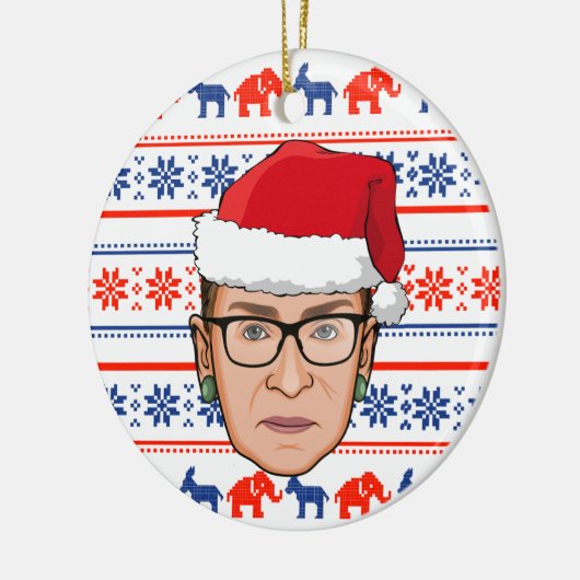 RUTH BADER GINSBURG Kerstmis Keramisch Ornament (Links)
