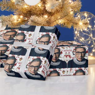 Ruth Bader Ginsburg kerstpatroon Cadeaupapier