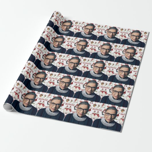 Ruth Bader Ginsburg kerstpatroon Cadeaupapier (Uitgerold)