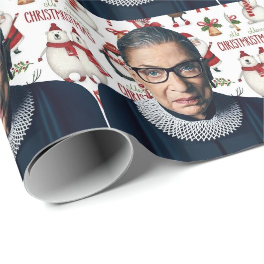 Ruth Bader Ginsburg kerstpatroon Cadeaupapier (Rol Hoek)