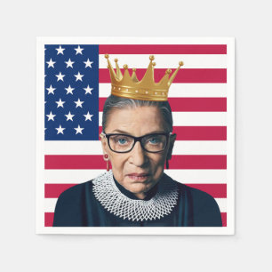 Ruth Bader Ginsburg kroon en Amerikaanse vlag Servet
