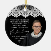 Ruth Bader Ginsburg Lace Collar RBG kerstboom Keramisch Ornament (Voorkant)