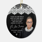 Ruth Bader Ginsburg Lace Collar RBG kerstboom Keramisch Ornament (Links)