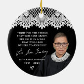 Ruth Bader Ginsburg Lace Collar RBG kerstboom Keramisch Ornament (Achterkant)