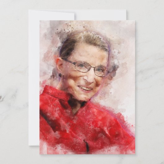 Ruth Bader Ginsburg Lachende Waterverf Portret R Bedankkaart (Voorkant)