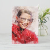Ruth Bader Ginsburg Lachende Waterverf Portret R Bedankkaart (Staand voorkant)