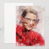 Ruth Bader Ginsburg Lachende Waterverf Portret R Bedankkaart (Voorkant / Achterkant)
