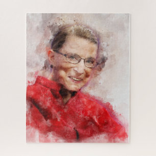 Ruth Bader Ginsburg Lachende Waterverf Portret R Legpuzzel