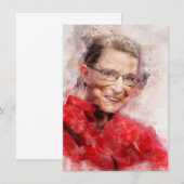 Ruth Bader Ginsburg Lachende Waterverf Portret R Notitiekaartje (Voorkant / Achterkant)