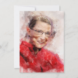 Ruth Bader Ginsburg Lachende Waterverf Portret R Notitiekaartje