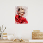 Ruth Bader Ginsburg Lachende Waterverf Portret R Poster (Keuken)