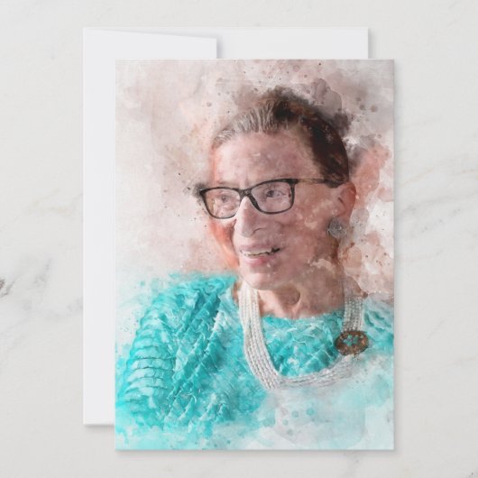 Ruth Bader Ginsburg Lachende Waterverf Portret T Bedankkaart (Voorkant)