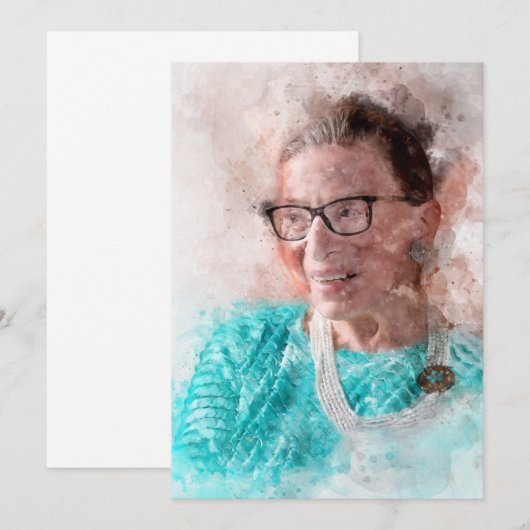 Ruth Bader Ginsburg Lachende Waterverf Portret T Bedankkaart (Voorkant / Achterkant)