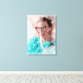 Ruth Bader Ginsburg Lachende Waterverf Portret T Canvas Afdruk (Insitu (Houten vloer))