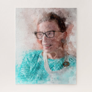 Ruth Bader Ginsburg Lachende Waterverf Portret T Legpuzzel