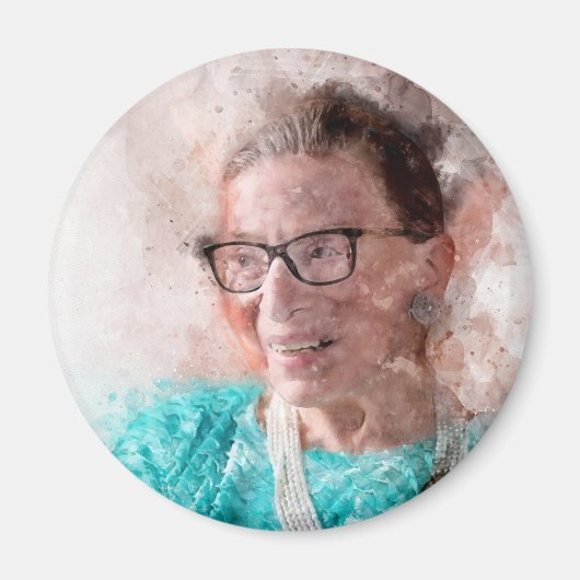 Ruth Bader Ginsburg Lachende Waterverf Portret T Magneet (Voorkant)