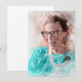 Ruth Bader Ginsburg Lachende Waterverf Portret T Notitiekaartje (Voorkant / Achterkant)
