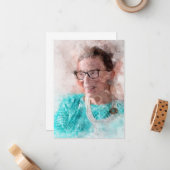 Ruth Bader Ginsburg Lachende Waterverf Portret T Notitiekaartje (Voorkant / Achterkant in situ)