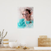 Ruth Bader Ginsburg Lachende Waterverf Portret T Poster (Keuken)
