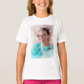 Ruth Bader Ginsburg Lachende Waterverf Portret T T-shirt (Voorkant)