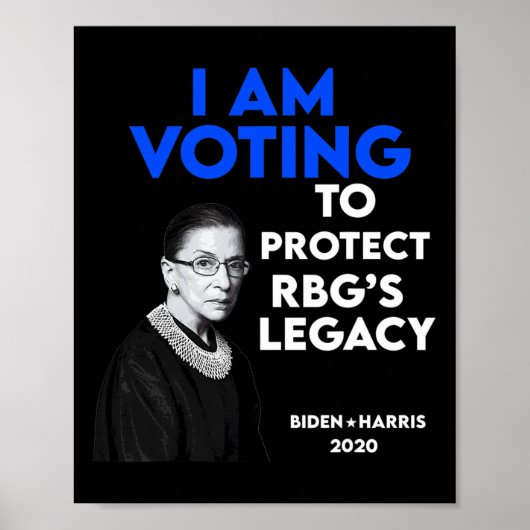 Ruth Bader Ginsburg &#'; Legacy Vote Biden 2020 Poster (Voorkant)