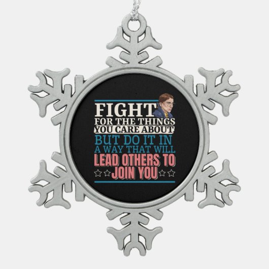 Ruth Bader Ginsburg leidt anderen naar jou toe Tin Sneeuwvlok Ornament (Voorkant)