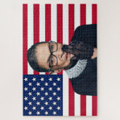 Ruth Bader Ginsburg met Amerikaanse vlag Legpuzzel (Verticaal)