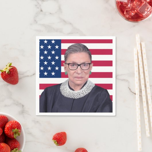 Ruth Bader Ginsburg met Amerikaanse vlag Servet (Insitu)