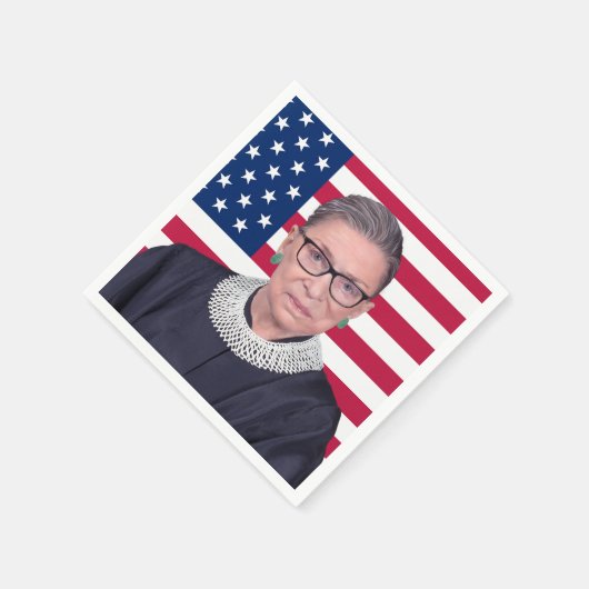 Ruth Bader Ginsburg met Amerikaanse vlag Servet (Hoek)