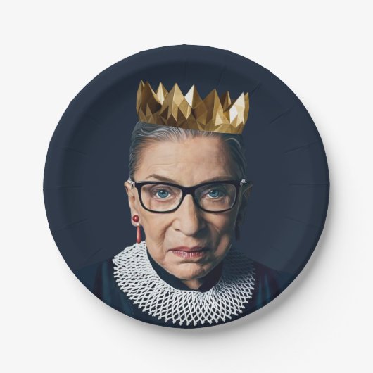 Ruth Bader Ginsburg met Gold Crown Papieren Bordje (Voorkant)