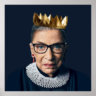 Ruth Bader Ginsburg met Gold Crown Poster