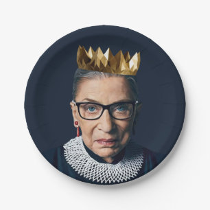 Ruth Bader Ginsburg met gouden kroon Papieren Bordje