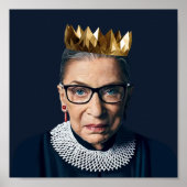 Ruth Bader Ginsburg met gouden kroon Poster (Voorkant)