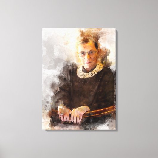 Ruth Bader Ginsburg met rechter Robe Portret Canvas Afdruk (Voorkant)