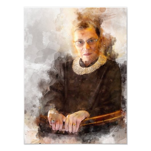 Ruth Bader Ginsburg met rechter Robe Portret Foto Afdruk (Voorkant)