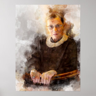 Ruth Bader Ginsburg met rechter Robe Portret Poster