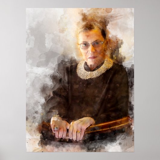 Ruth Bader Ginsburg met rechter Robe Portret Poster (Voorkant)