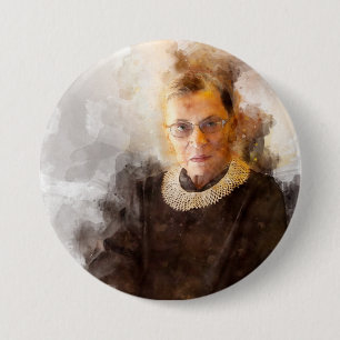 Ruth Bader Ginsburg met rechter Robe Portret Ronde Button 7,6 Cm