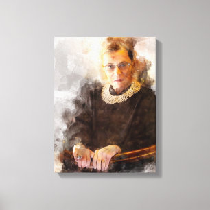 Ruth Bader Ginsburg met rechterlijke toga portret Canvas Afdruk